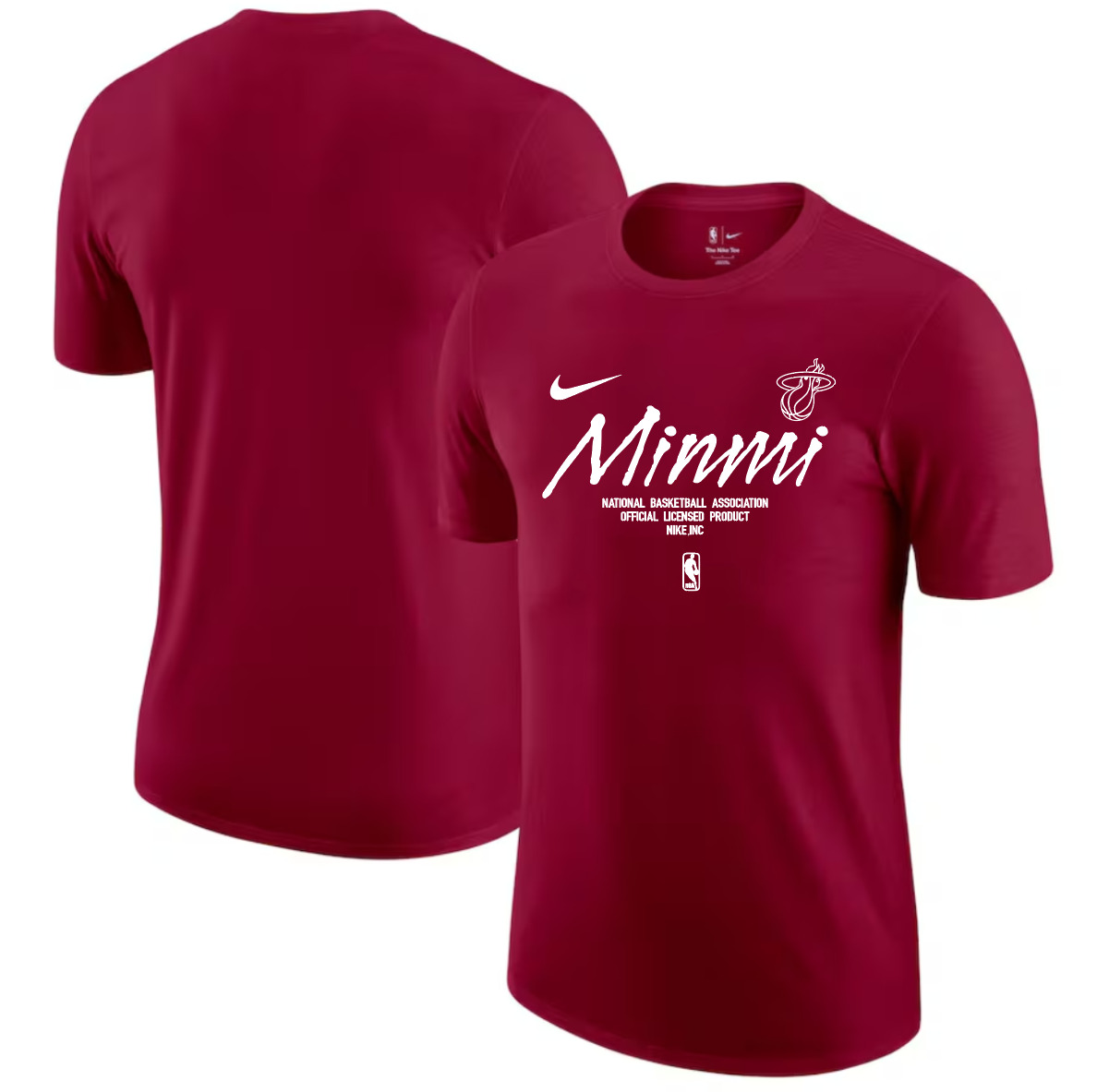 Men 2025 NBA Miami Heat Red Nike T shirts style 3